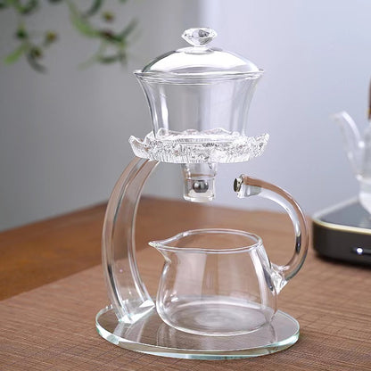 Lotus Automatic Glass Kung Fu Tea Set Creative Tea Infuser